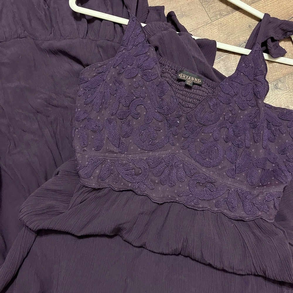 Ladies Shyanne Eggplant Western dress XL